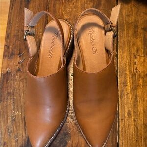 Madewell Tan Leather Slingback Shoes